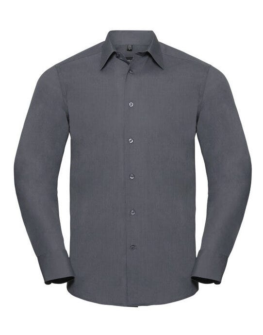 Russell Athletic Collection 924M Russell Collection Mens LS Tailor Poplin - Convoy Grey