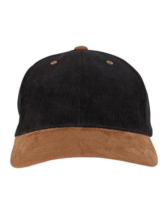 Flexfit 9279 Corduroy Classic Suede Cap - Black/Caramel