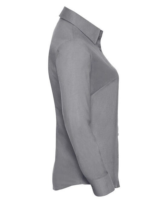 Russell Athletic Collection 932F Russell Collection Lady LS Tailor Oxford - Silver