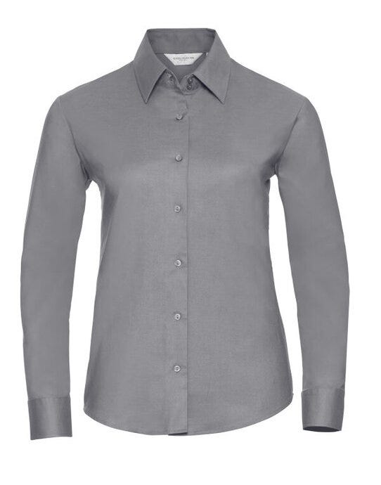Russell Athletic Collection 932F Russell Collection Lady LS Tailor Oxford - Silver