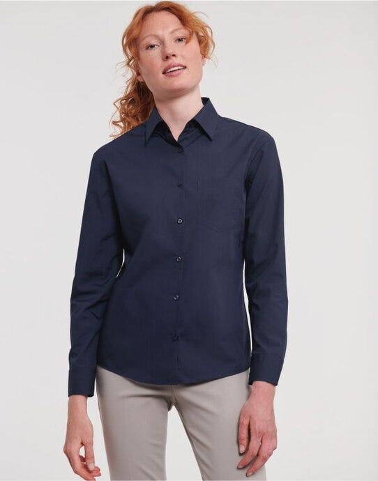 Russell Athletic Collection 934F Russell Collection Lady LS Clasic Poplin - French Navy