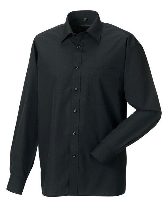 Russell Athletic Collection 934M Russell Collection Men LS Classic Poplin - Black