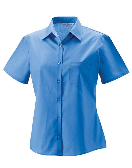 Russell Athletic Collection 935F Russell Collection Lady SS Clasic Poplin - Corporate Blue
