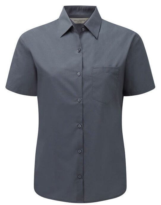 Russell Athletic Collection 935F Russell Collection Lady SS Clasic Poplin - Convoy Grey