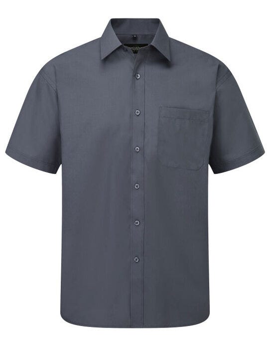 Russell Athletic Collection 935M Russell Collection Men SS Classic Poplin - Convoy Grey