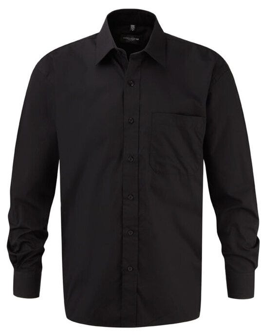 Russell Athletic Collection 936M Russell Collection Mens LS PureCot Shirt - Black