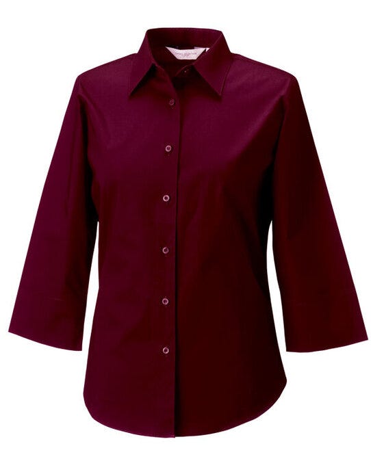 Russell Athletic Collection 946F Russell Collection Lady 3/4 Stretch Shrt - Port
