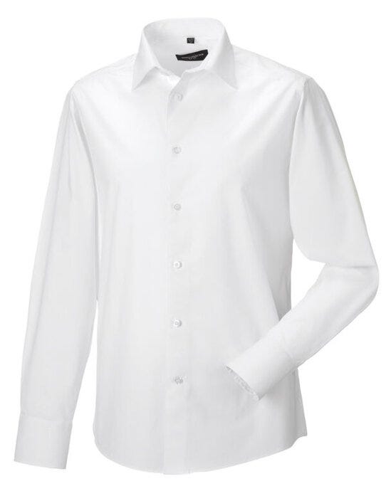 Russell Athletic Collection 946M Russell Collection Mens LS Stretch Shirt - White