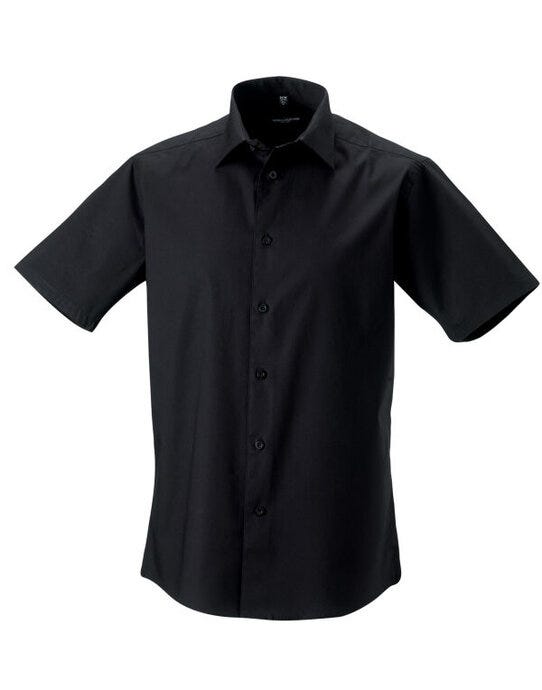 Russell Athletic Collection 947M Russell Collection Mens SS Stretch Shirt - Black