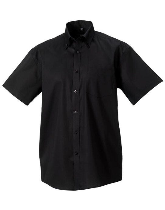 Russell Athletic Collection 957M Russell Collection Mens SS NonIron Shirt - Black