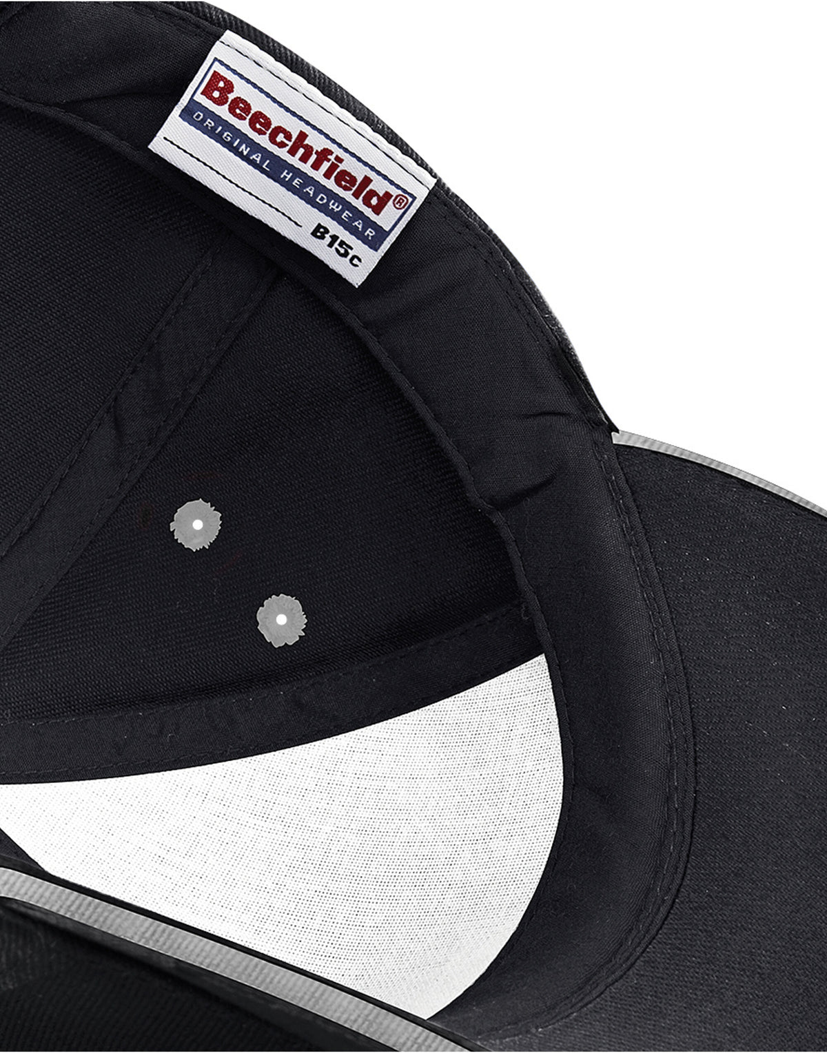 Beechfield B15C Ultimate Sandwich Peak Cap - Black/Light Grey