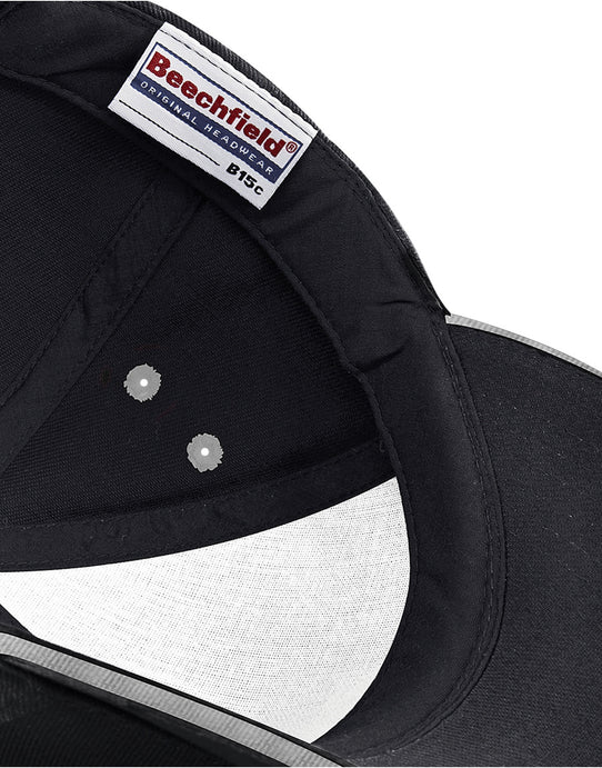 Beechfield B15C Ultimate Sandwich Peak Cap - Black/Light Grey