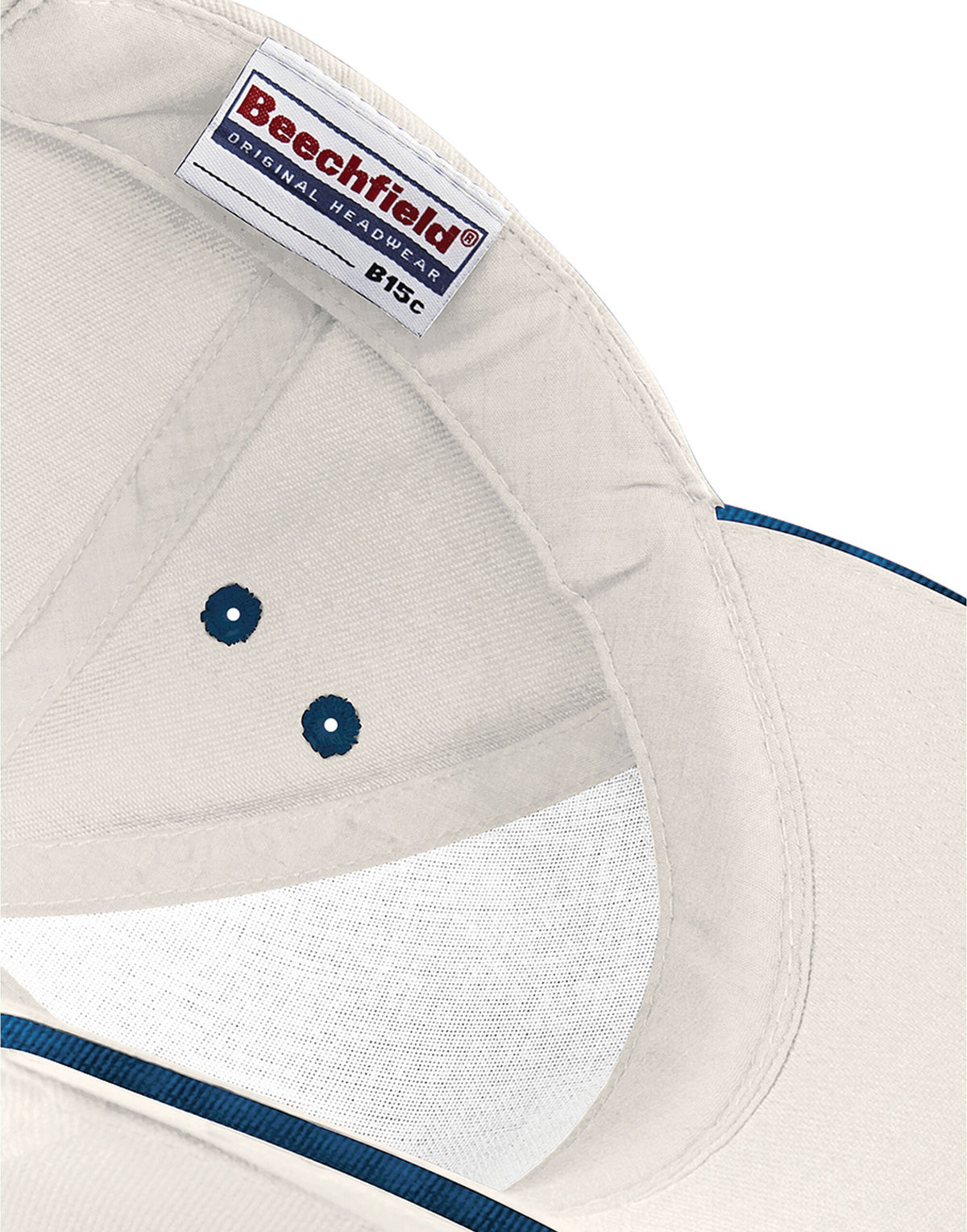 Beechfield B15C Ultimate Sandwich Peak Cap - Putty/French Navy