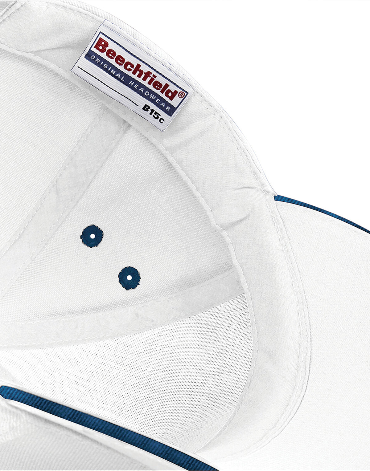 Beechfield B15C Ultimate Sandwich Peak Cap - White/French Navy