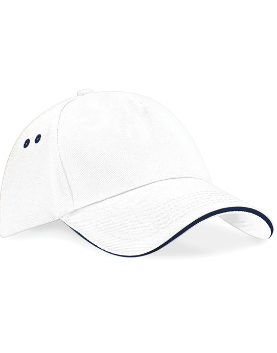 Beechfield B15C Ultimate Sandwich Peak Cap - White/French Navy