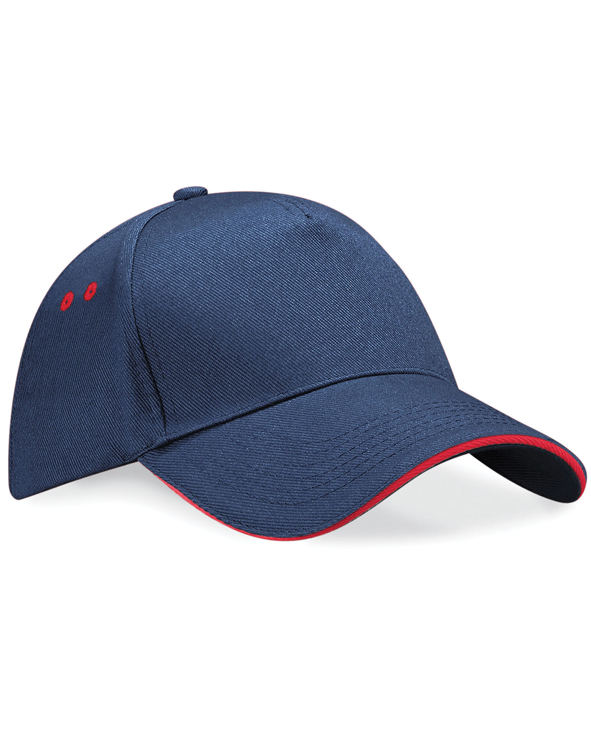 Beechfield B15C Ultimate Sandwich Peak Cap - French Navy/Classic Red