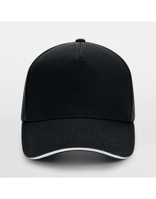 Beechfield B15C Ultimate Sandwich Peak Cap - Black/White