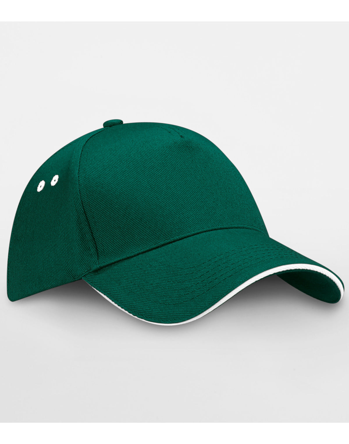 Beechfield B15C Ultimate Sandwich Peak Cap - Bottle Green/White