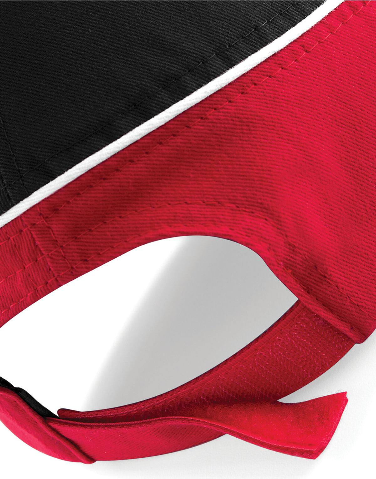 Beechfield B171 Teamwear Competition Cap - Black/Classic Red/White