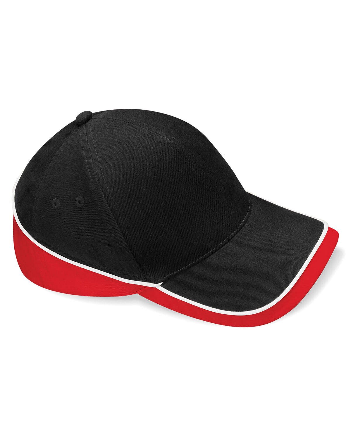 Beechfield B171 Teamwear Competition Cap - Black/Classic Red/White