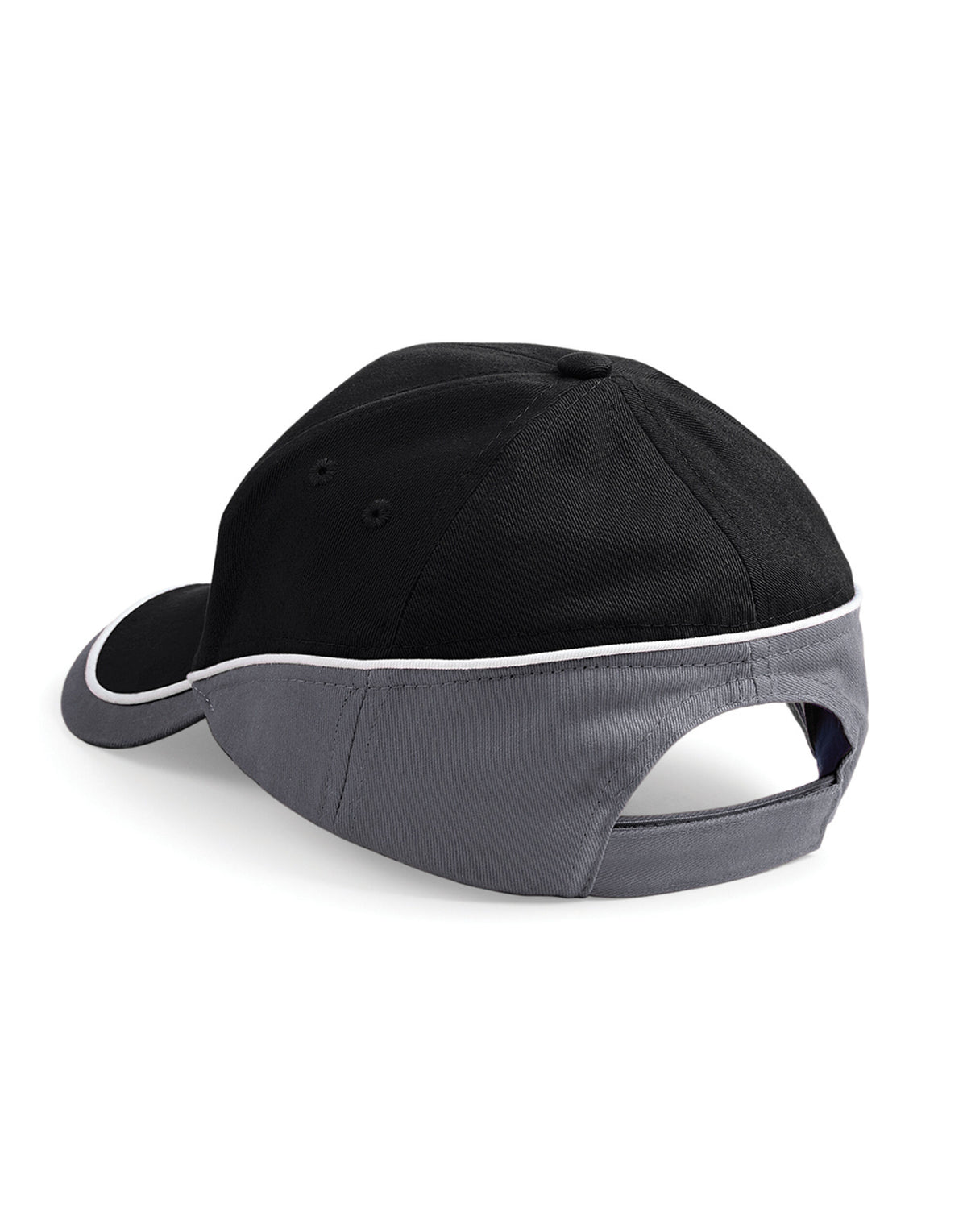 Beechfield B171 Teamwear Competition Cap - Black/Graphite Grey/White