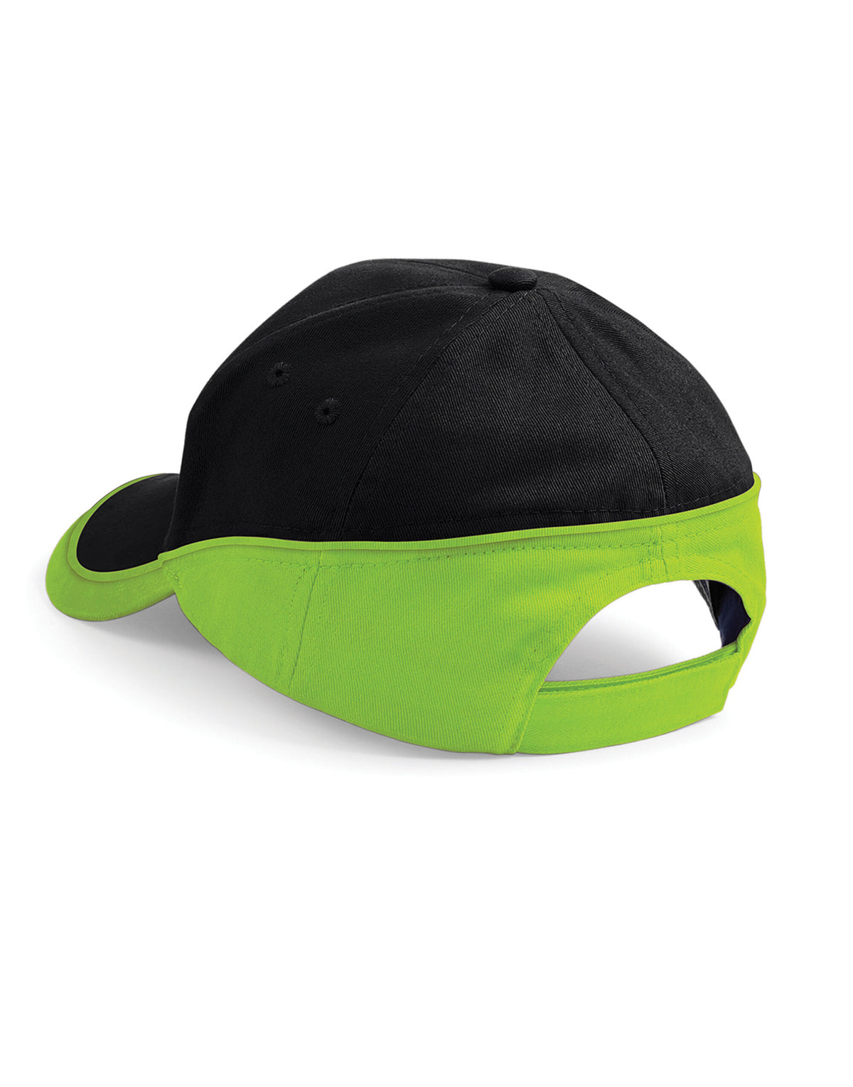 Beechfield B171 Teamwear Competition Cap - Black/Lime Green