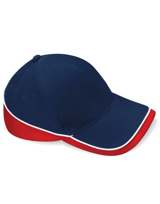 Beechfield B171 Teamwear Competition Cap - F Navy/Classic Red/White