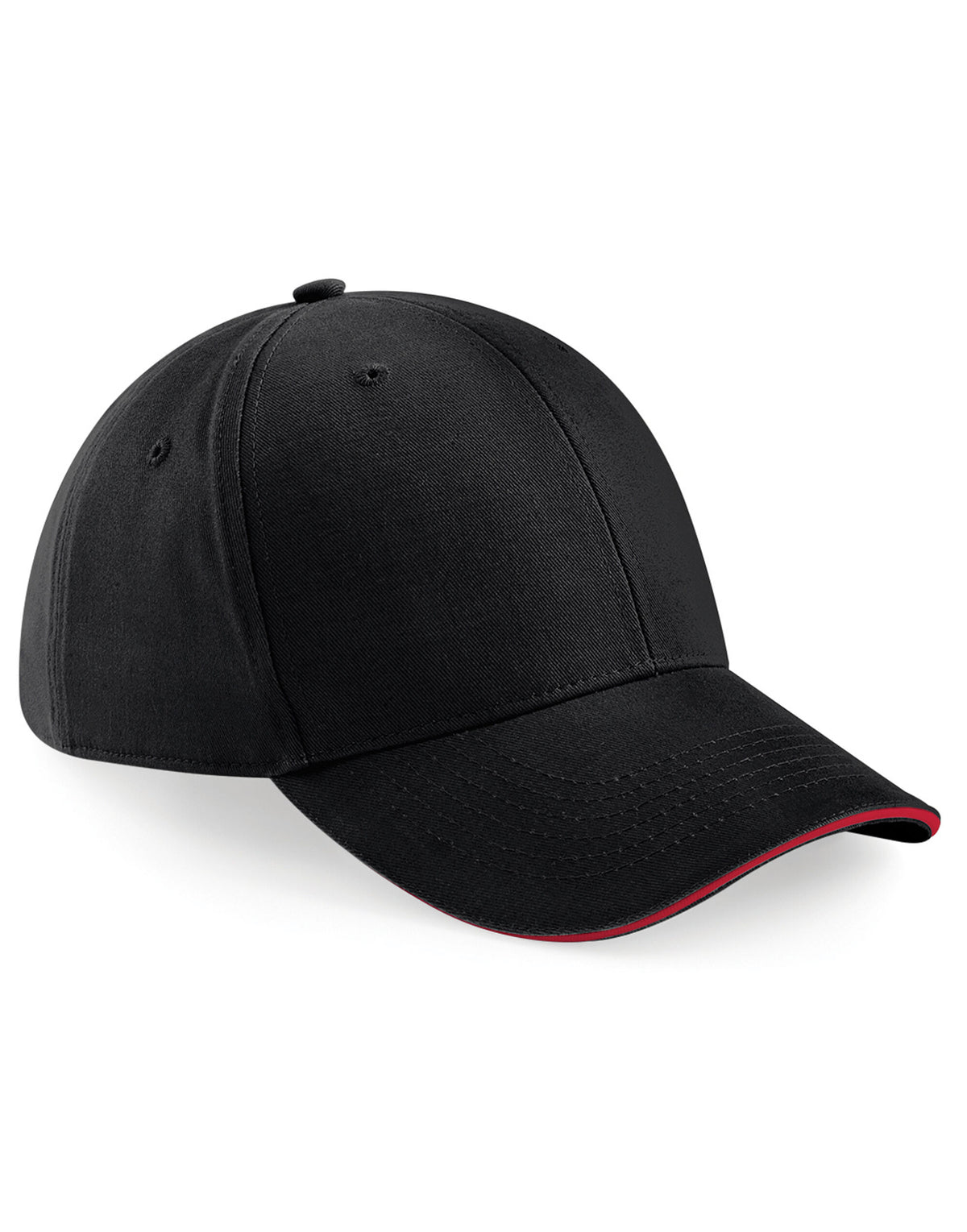Beechfield B20 Athleisure 6 Panel Cap - Black/Classic Red