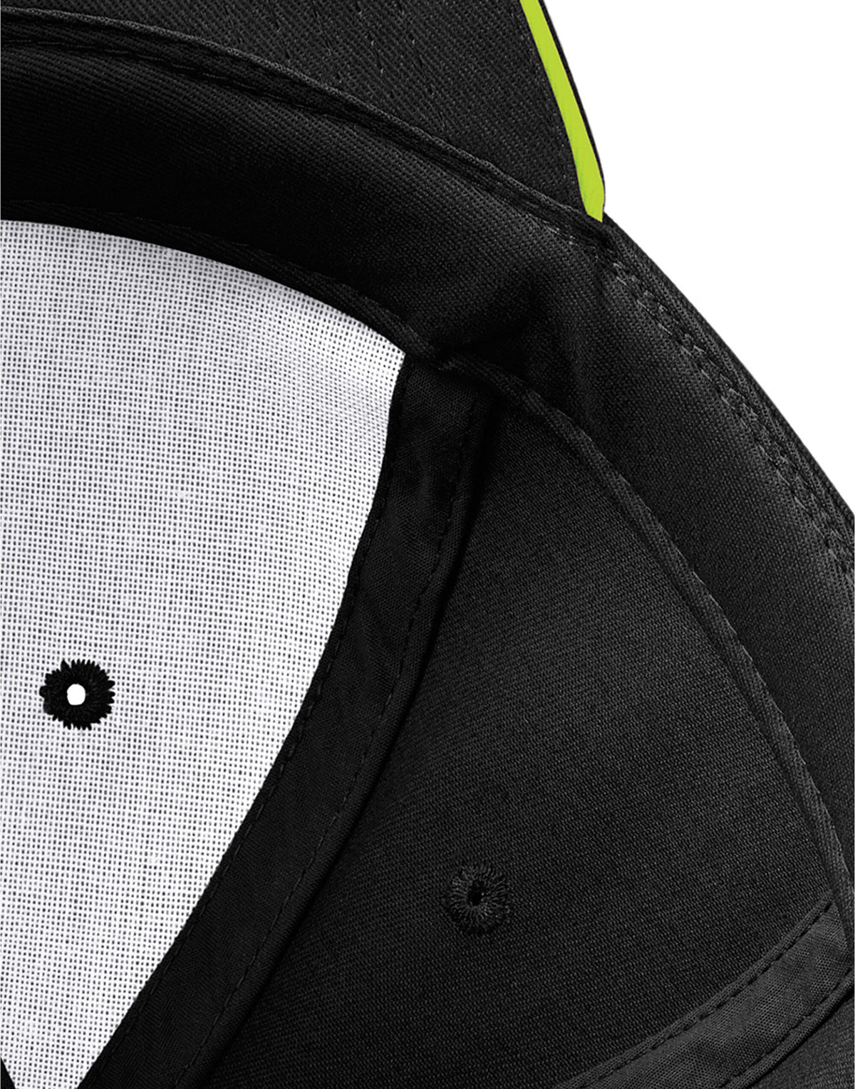 Beechfield B20 Athleisure 6 Panel Cap - Black/Lime Green