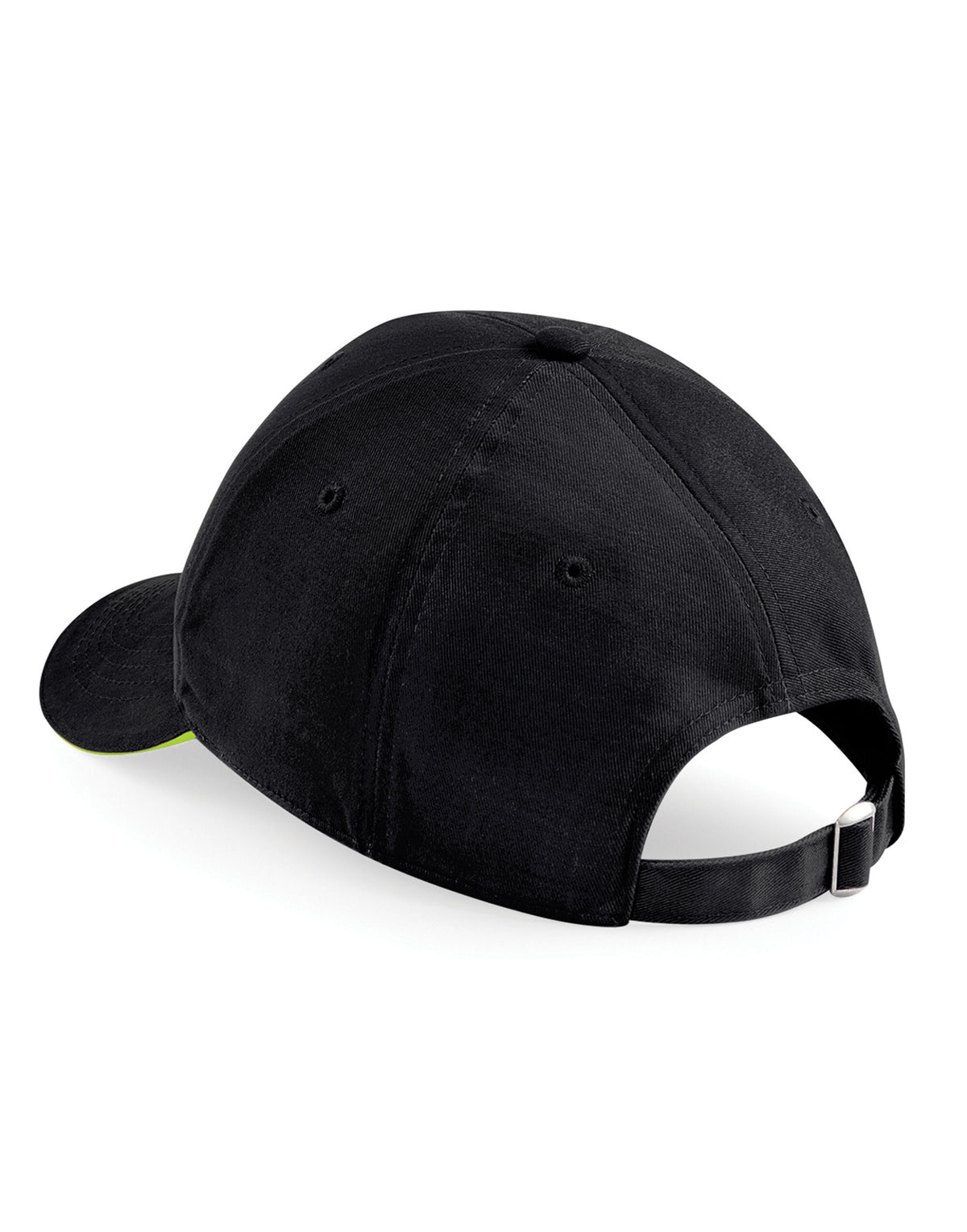 Beechfield B20 Athleisure 6 Panel Cap - Black/Lime Green