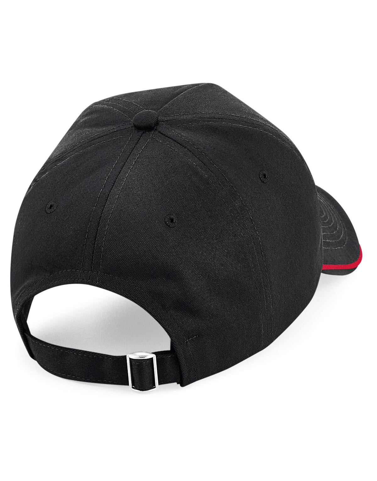 Beechfield B25C Authentic 5 Panel Piped Peak - Black/Classic Red