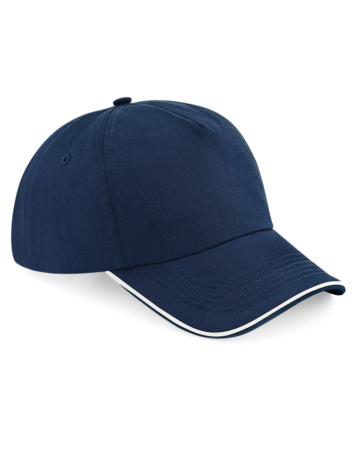Beechfield B25C Authentic 5 Panel Piped Peak - French Navy/White