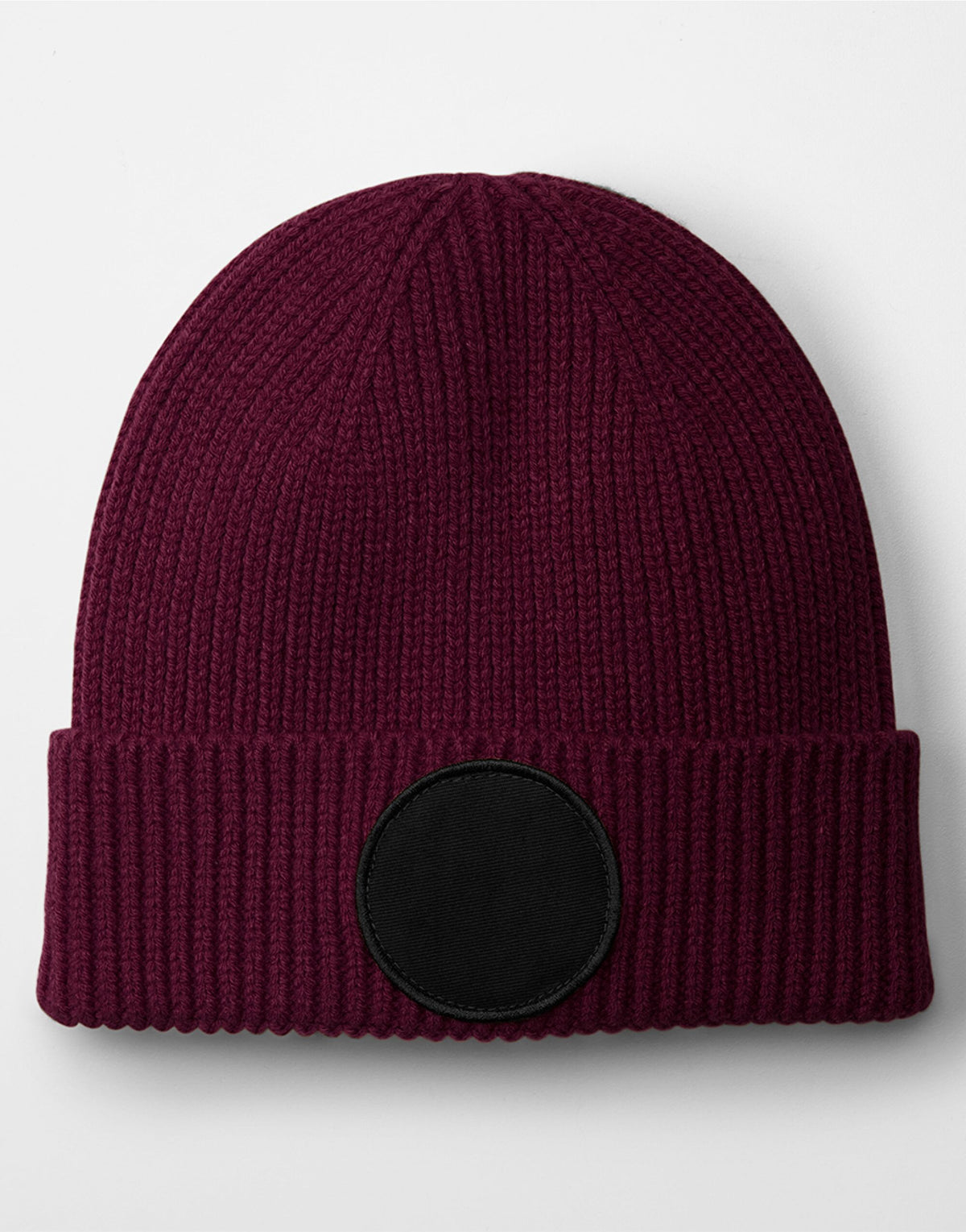 Beechfield B332R Circular Fashion Patch Beanie - Burgundy/Black