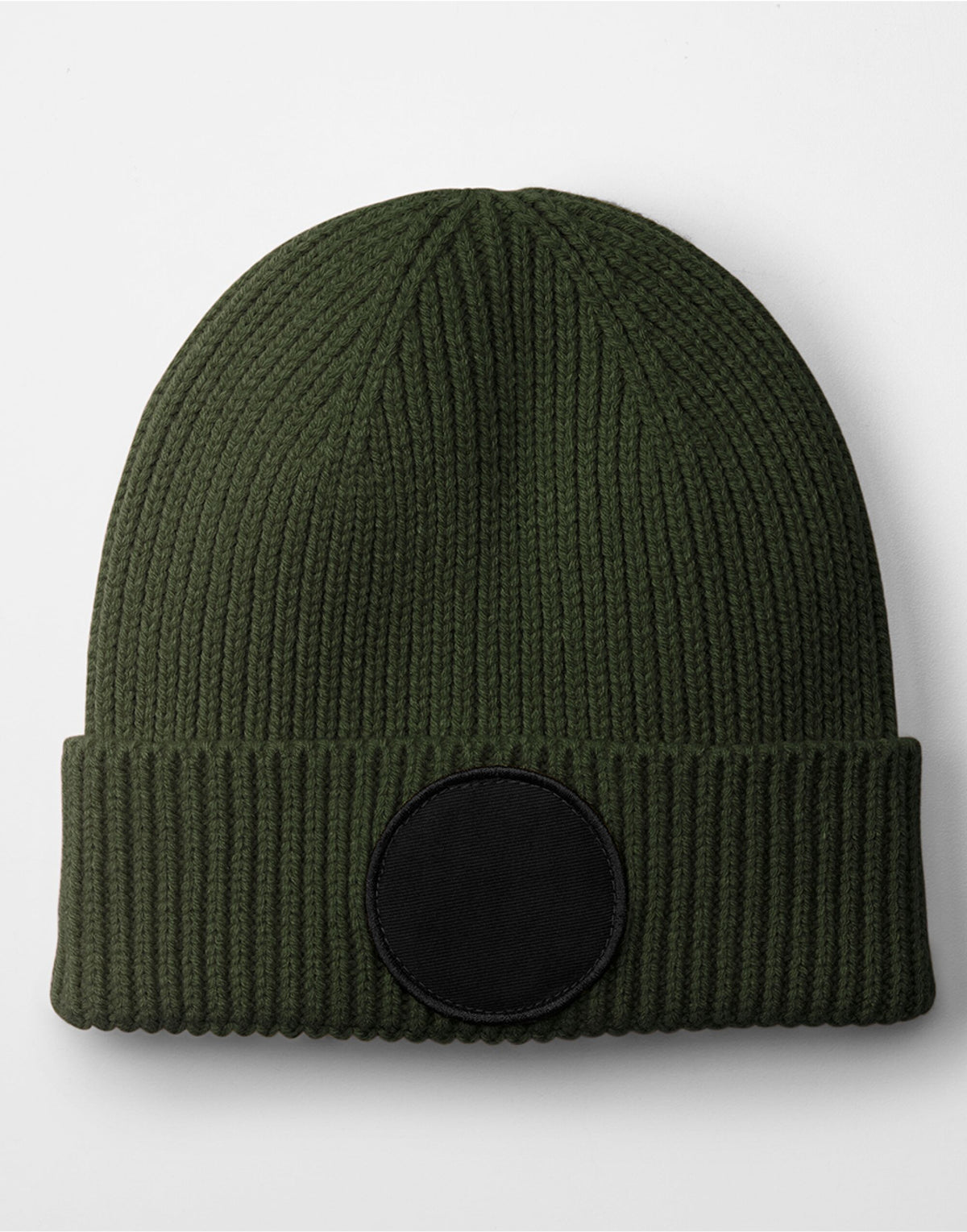 Beechfield B332R Circular Fashion Patch Beanie - Olive Green/Black