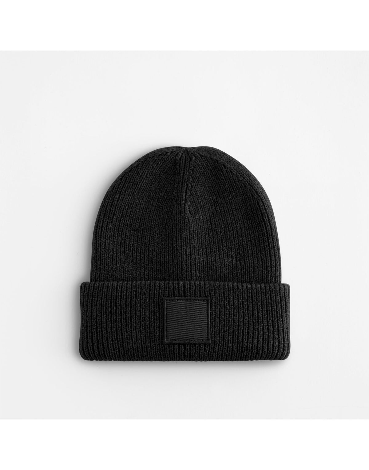 Beechfield B336B Kids Cuff Tonal Patch Beanie - Black