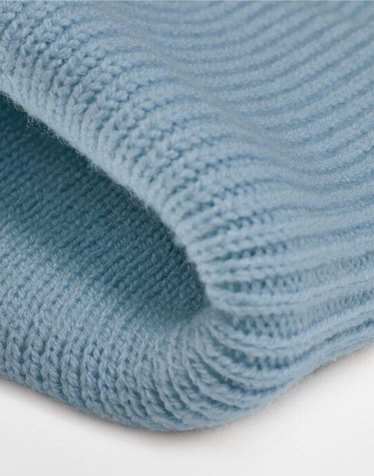Beechfield B336R Deep Cuff Tonal Patch Beanie - Dusty Blue