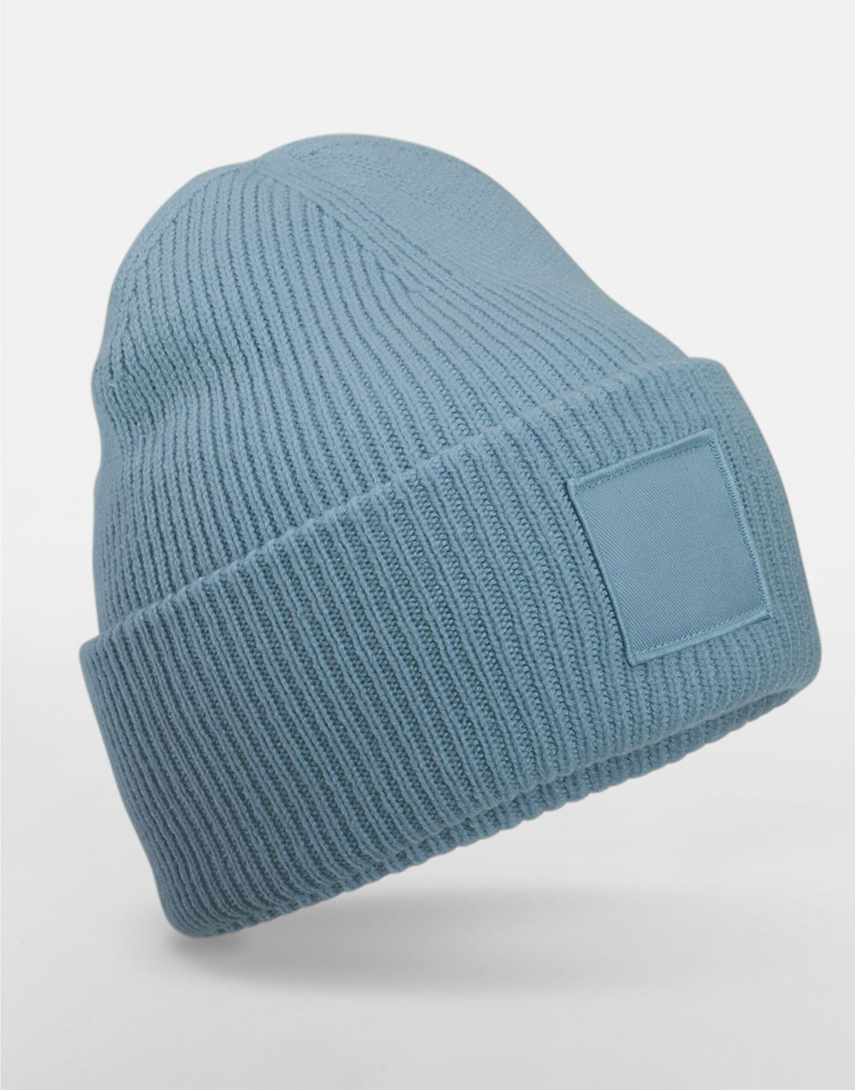 Beechfield B336R Deep Cuff Tonal Patch Beanie - Dusty Blue