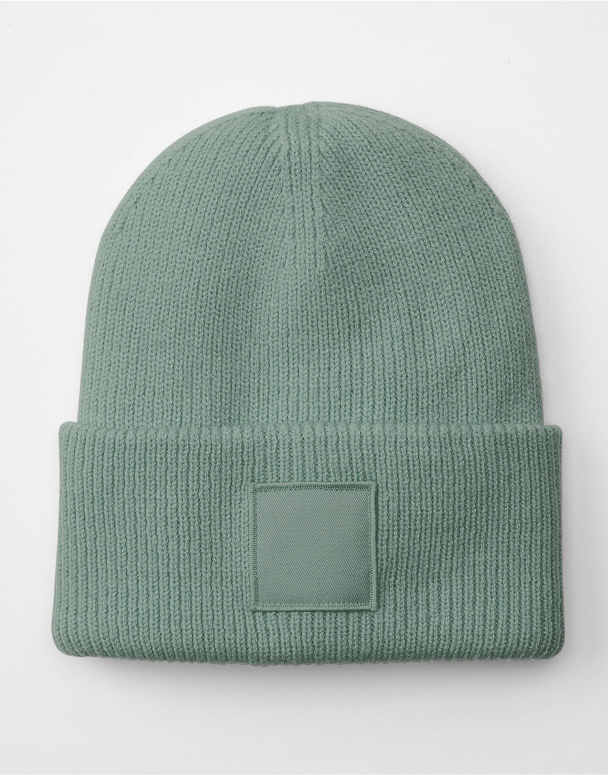 Beechfield B336R Deep Cuff Tonal Patch Beanie - Dusty Green