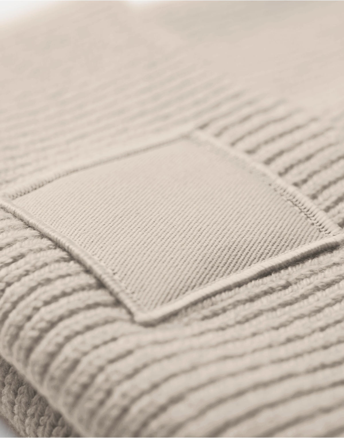 Beechfield B336R Deep Cuff Tonal Patch Beanie - Natural Stone