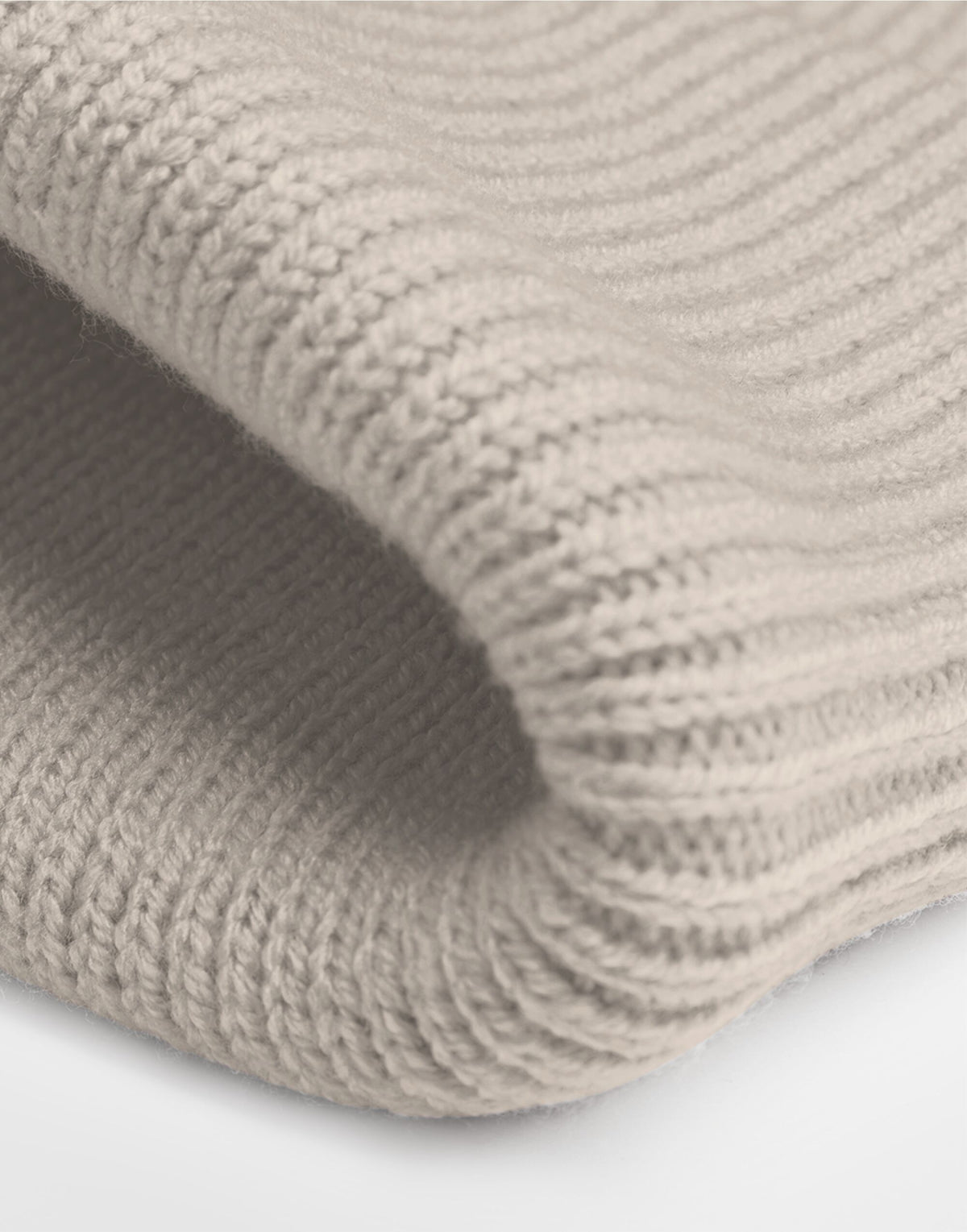 Beechfield B336R Deep Cuff Tonal Patch Beanie - Natural Stone