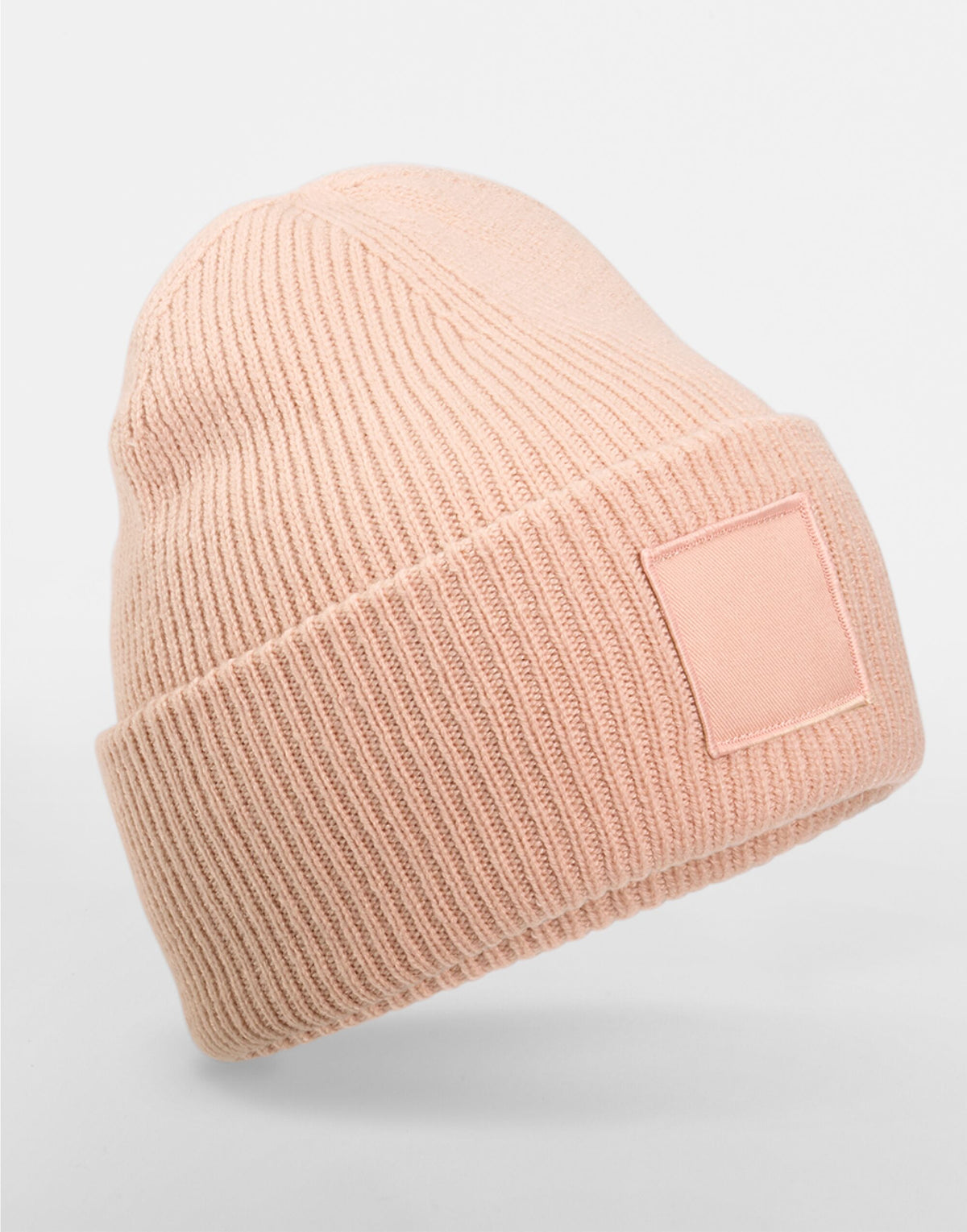 Beechfield B336R Deep Cuff Tonal Patch Beanie - Peach
