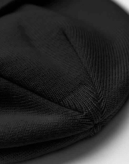 Beechfield B337R Appliqué Patch Beanie - Black/White