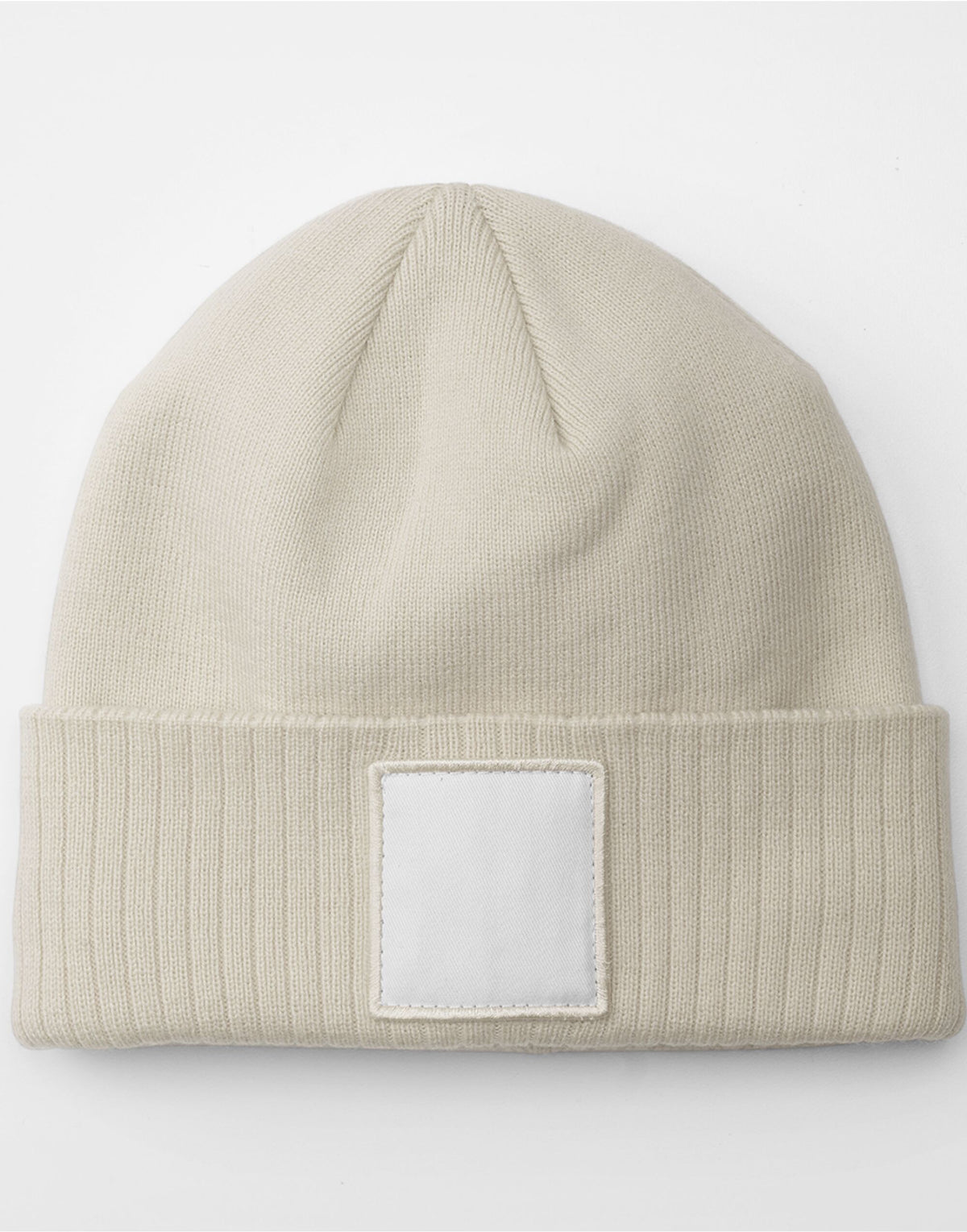 Beechfield B337R Appliqué Patch Beanie - Oatmeal/White