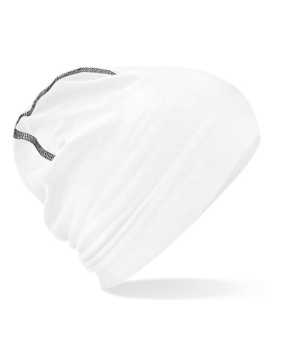 Beechfield B366 Hemsedal Cotton Beanie - White/Black