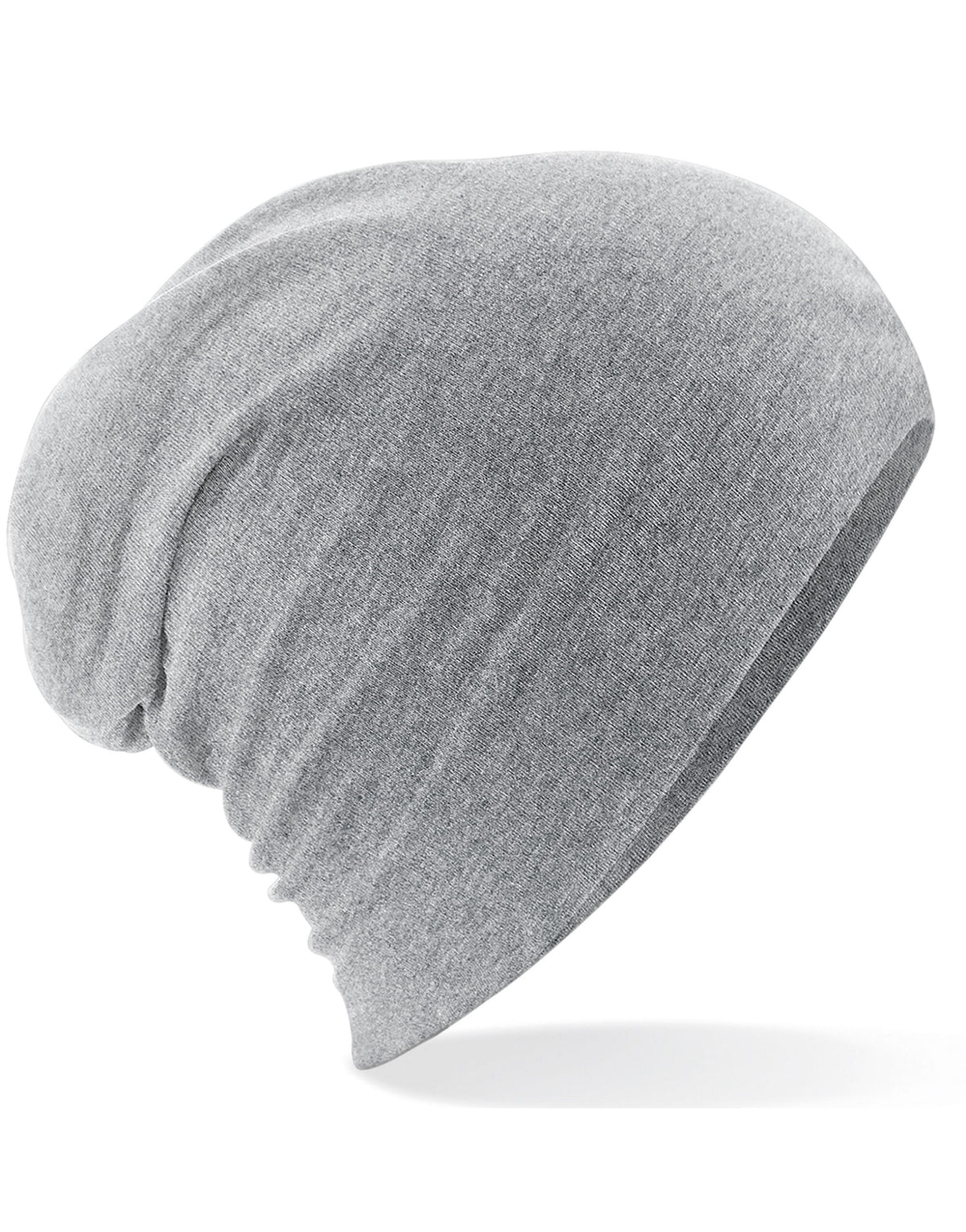 Beechfield B368 Hemsedal Cotton Slouch Beanie - Heather Grey