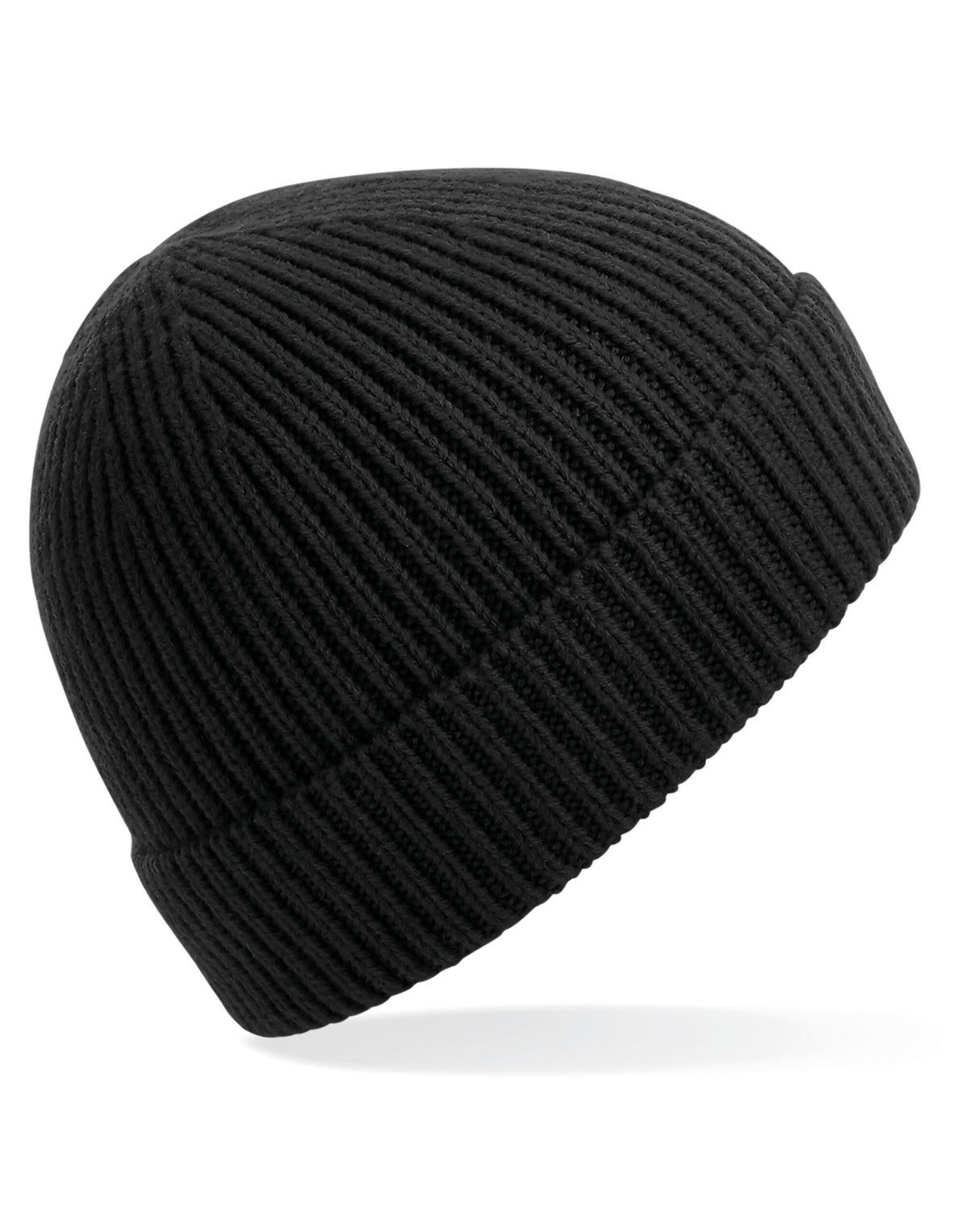 Beechfield B380 Engineered Knit Ribbed Beanie - Black