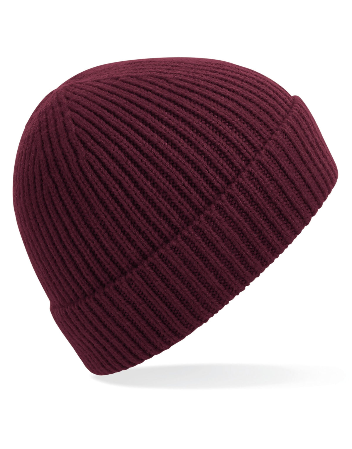 Beechfield B380 Engineered Knit Ribbed Beanie - Burgundy