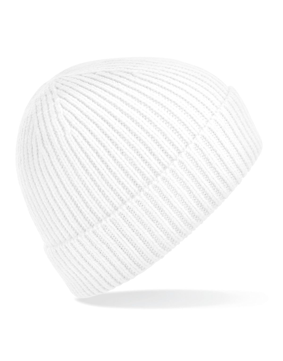 Beechfield B380 Engineered Knit Ribbed Beanie - White