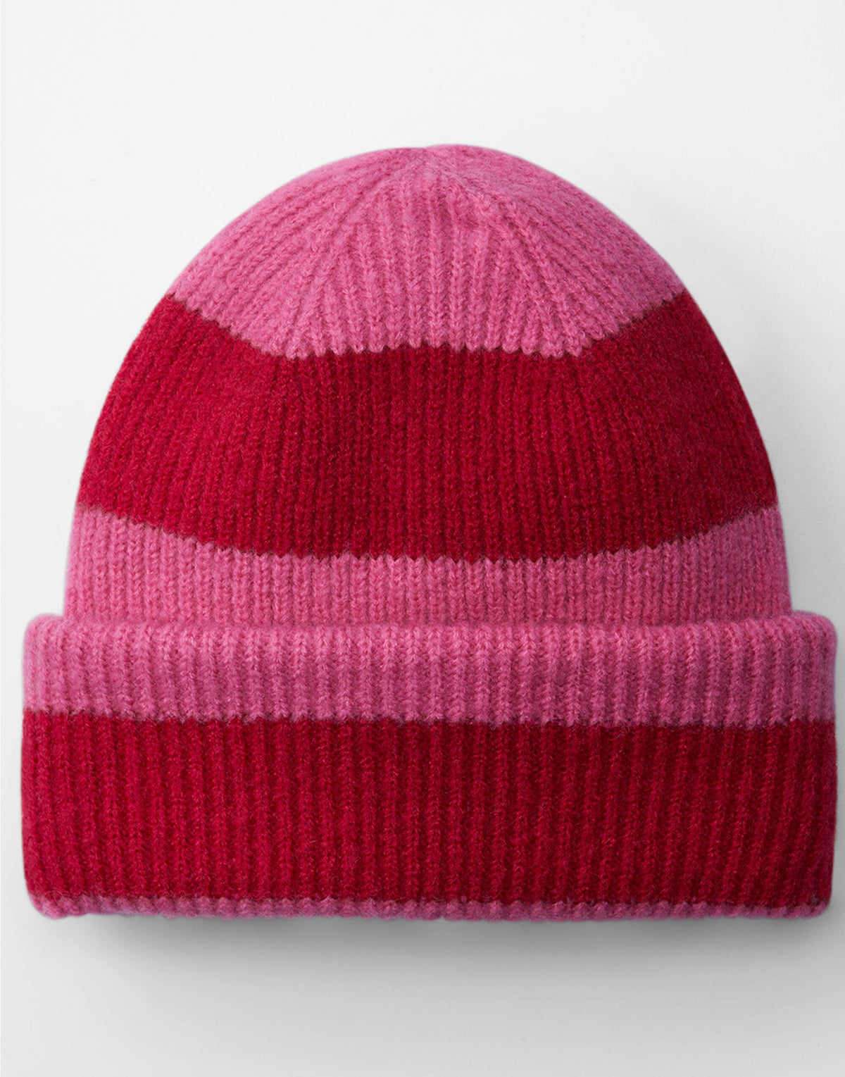 Beechfield B391R Colour Block Beanie - True Pink/Classic Red