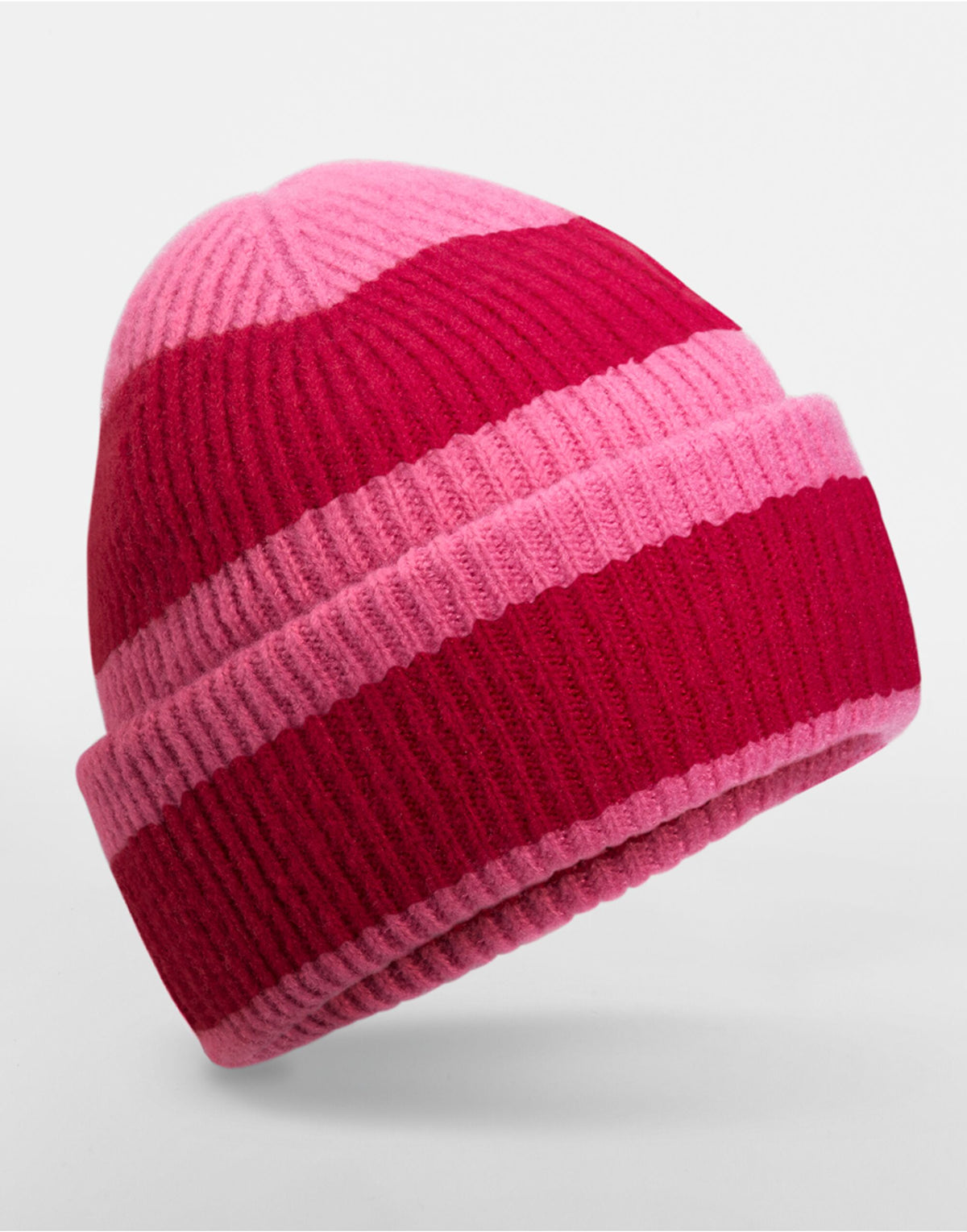 Beechfield B391R Colour Block Beanie - True Pink/Classic Red